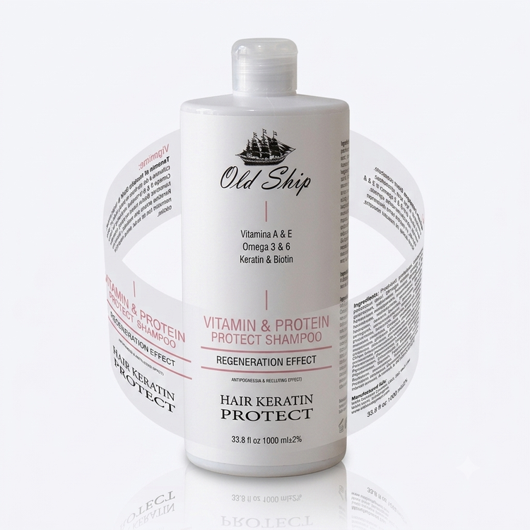 شامپو کراتین اولد شیپ Hair Keratin Protect حجم 1000 میلیلیتر حاوی کراتین، بیوتین و ویتامین A و E