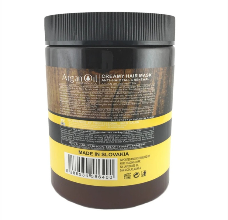 ماسک مو آرگان لایتنس مخصوص موهای کراتین شده حجم 1000 میلیلیتر حاوی روغن آرگان مراکشی