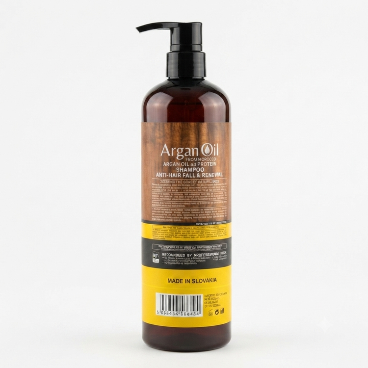 نمای پشت شامپو آرگان لایتنس مخصوص موهای کراتینشده Lightness Argan Oil Shampoo