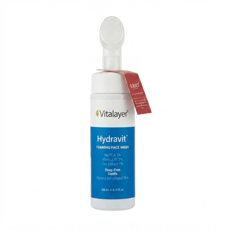 فوم شستشوی صورت ویتالیر Hydravit مخصوص پوست خشک و دهیدراته حجم 150 میلیلیتر