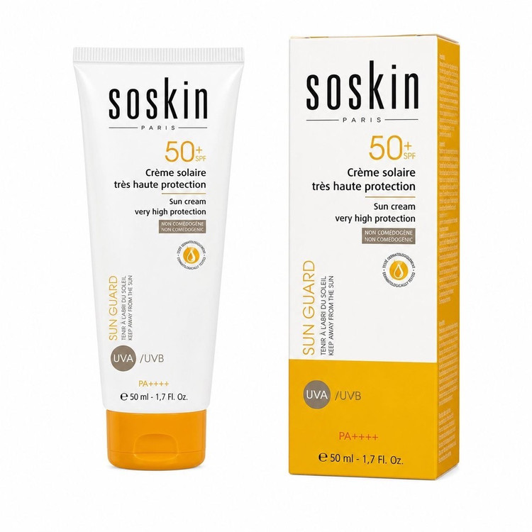 کرم ضدآفتاب بی رنگ سسکین با SPF50 مناسب پوست چرب حجم 50 میلی لیتر