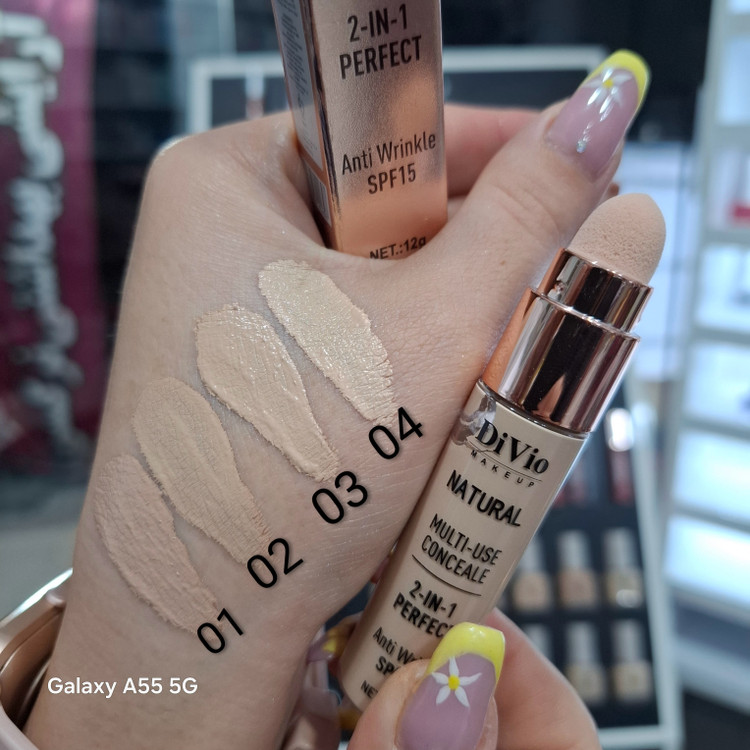 کانسیلر حرفهای دیویو مدل Natural Multi-Use Concealer SPF15 با پوشش کامل در ۴ رنگ