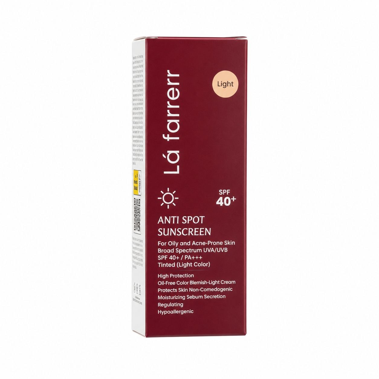 کرم ضد آفتاب و ضد لک رنگی لافارر SPF40 رنگ لایت مخصوص پوست چرب و آکنه‌دار در آرایشی نرگسی