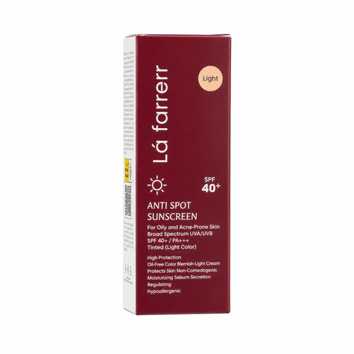 کرم ضد آفتاب و ضد لک رنگی لافارر SPF40 رنگ لایت مخصوص پوست چرب و آکنهدار در آرایشی نرگسی