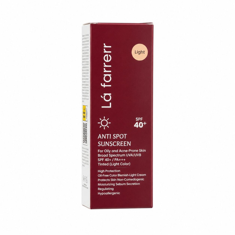 کرم ضد آفتاب و ضد لک رنگی لافارر SPF40 رنگ لایت مخصوص پوست چرب و آکنهدار در آرایشی نرگسی