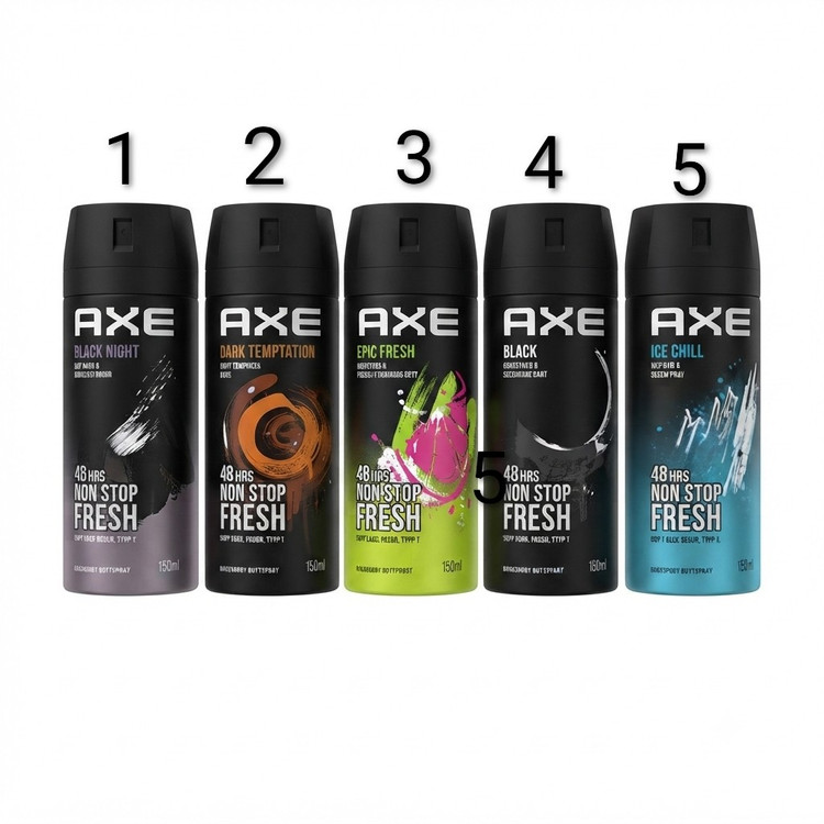 5 رایحه اسپری خوشبو کننده بدن اسپرت AXE حجم 150 میلیلیتر با ماندگاری 48 ساعته