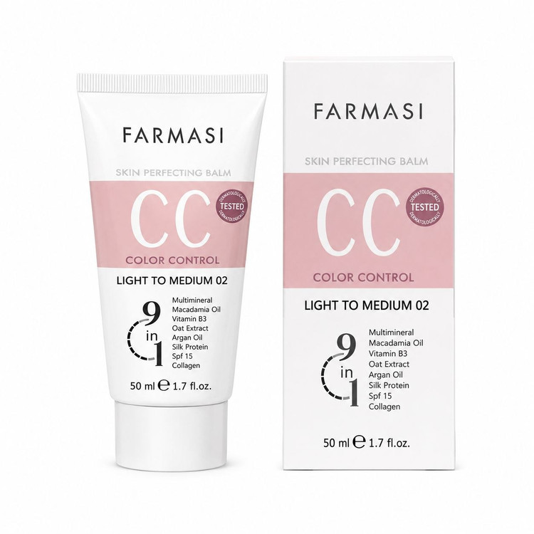 کرم CC فارماسی SPF25 شماره 02 حجم 50 میلیلیتر مناسب انواع پوست