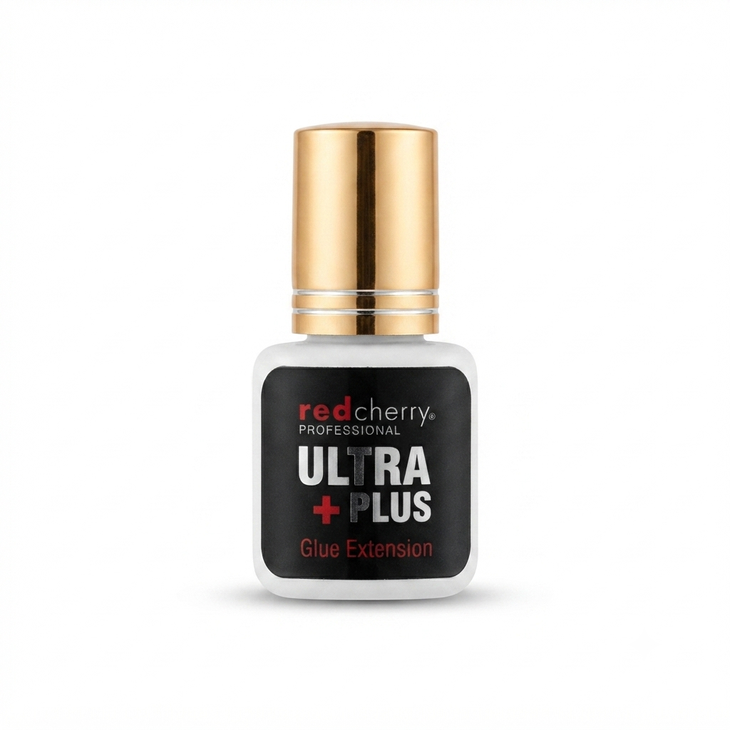 چسب اکستنشن مژه رد چری Ultra Plus درب طلایی مناسب استفاده حرفه‌ای در آرایشی نرگسی