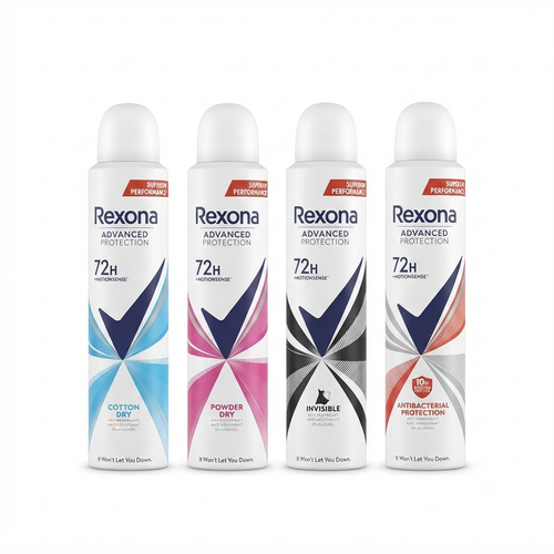 اسپری ضد تعریق رکسونا Advanced Protection با فناوری MotionSense و ماندگاری 72 ساعته در چهار رایحه در آرایشی نرگسی