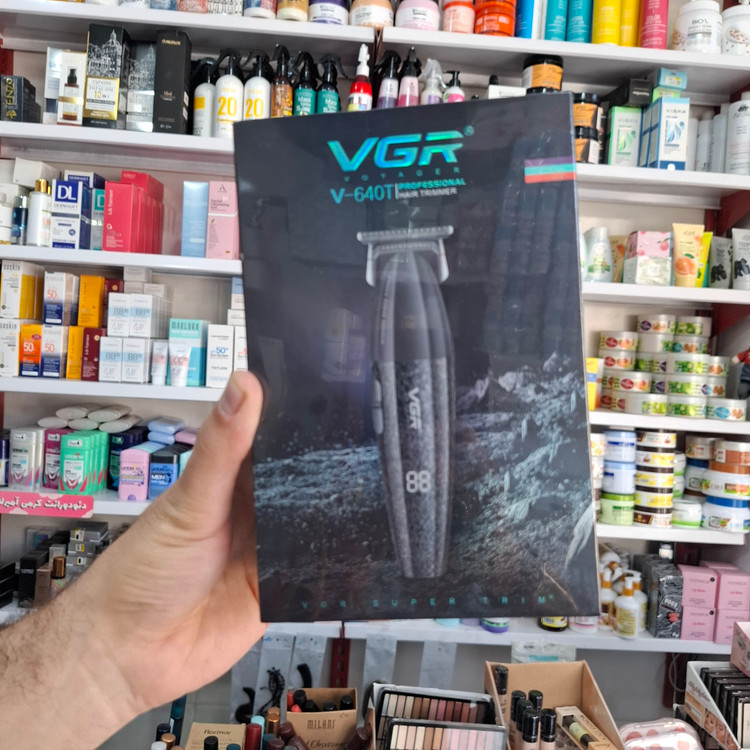 خط زن حرفه ای VGR V-640T مشکی با تیغه DLC و نمایشگر LED در آرایشی نرگسی کرمانشاه