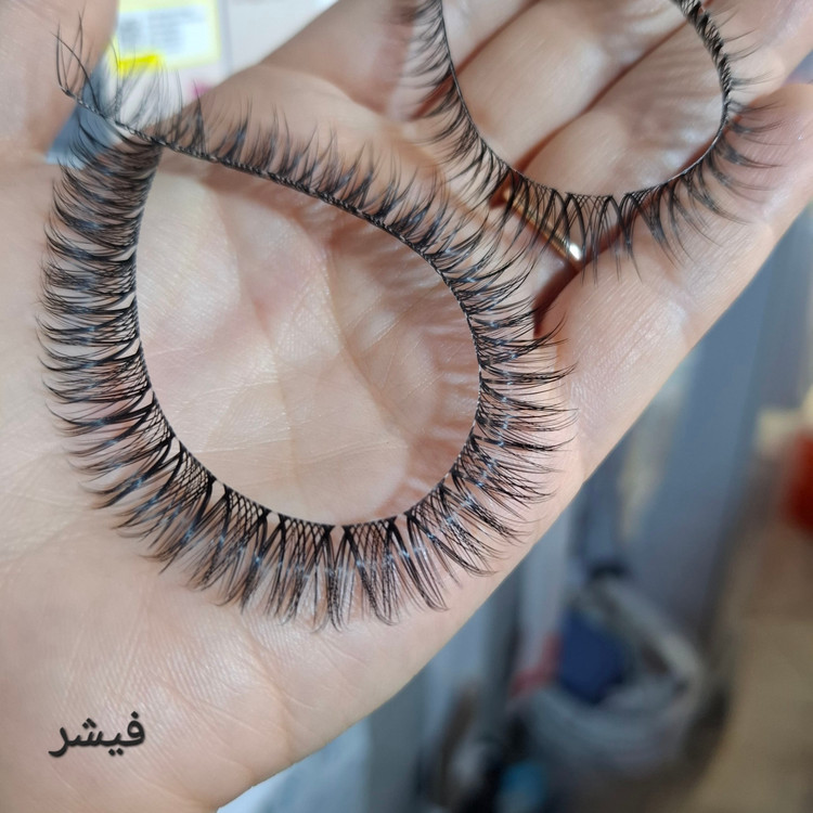مژه ریسهای فیشر | مژه مصنوعی طبیعی و حالتدار/پک 5 عددی