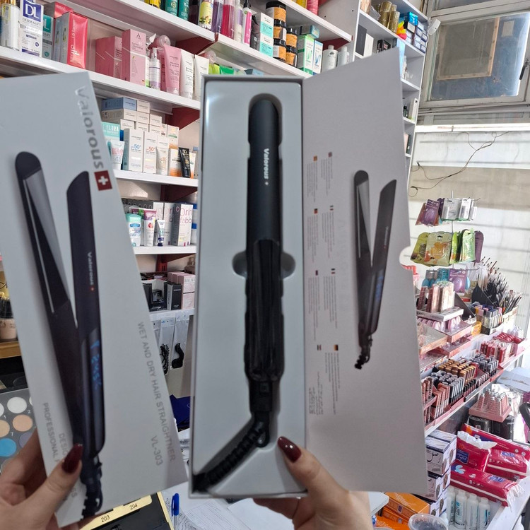 جعبه و بستهبندی اتو مو دیجیتال Valorous VL-303 مناسب صاف کردن و حالتدهی حرفهای مو در آرایشی نرگسی کرمانشاه