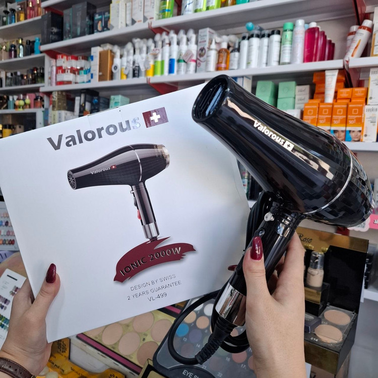 سشوار Valorous VL-499 مشکی براق طراحی سوئیس در آرایشی نرگسی