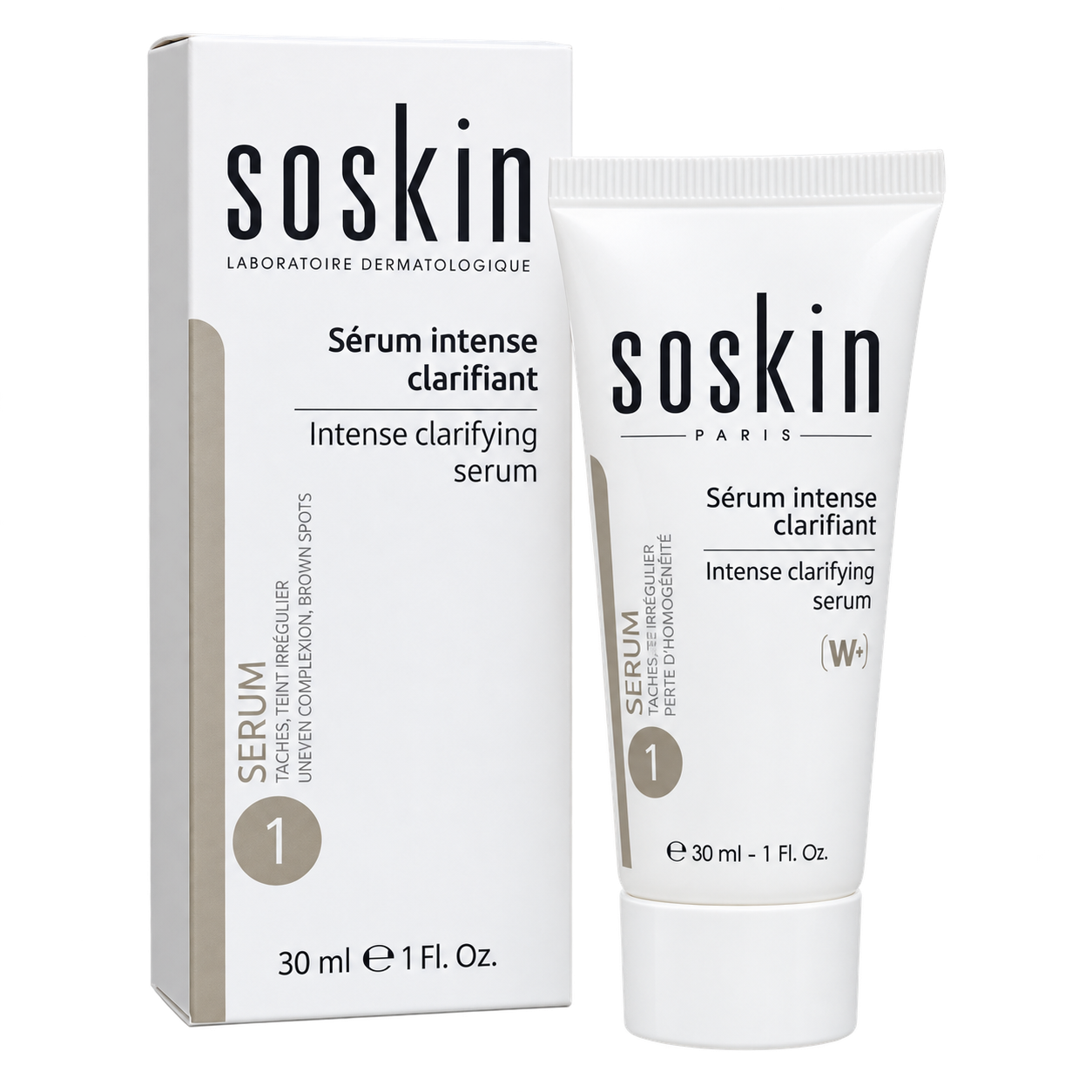 سرم ضدلک و سفید کننده ساسکین W+ مدل Intense Clarifying حجم 30 میلی‌لیتر