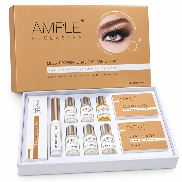 پک لیفت مژه و ابرو امپل AMPLE مدل Mega Professional ۴۰ نفره اورجینال