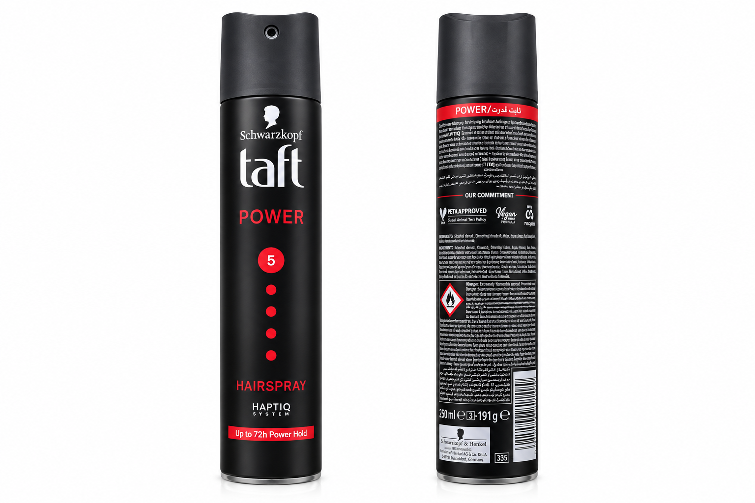 اسپری حالت‌دهنده مو تافت Taft Power شماره ۵ حجم ۲۵۰ میلی‌لیتر